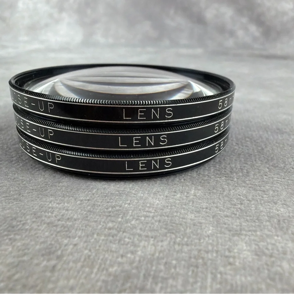 Vivitar 58mm Close-Up Lens Set +1 +2 +4 Macro Filters w/ Case & Instructions